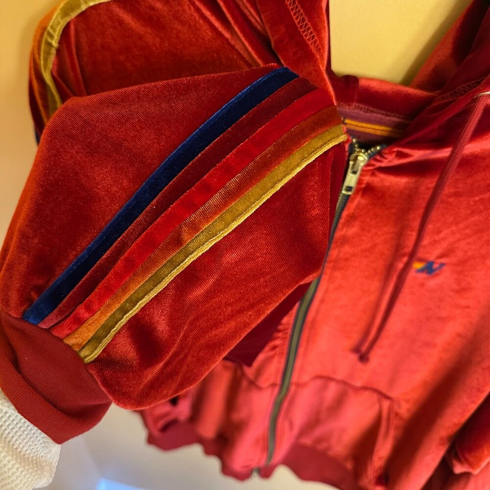 Aviator Nation Women's Classic Velvet Sweatsuit - Burgundy/Red